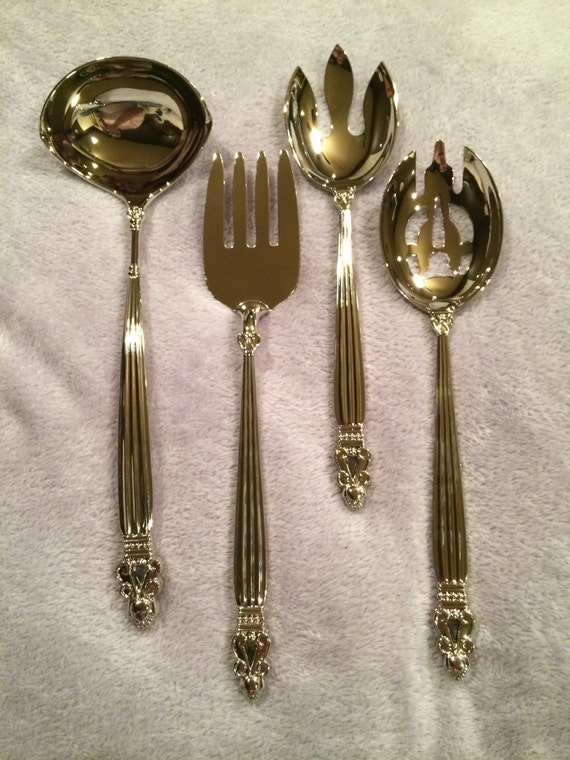 Godinger Silver Art Co. Serving Set Salad Forks Ladle Meat