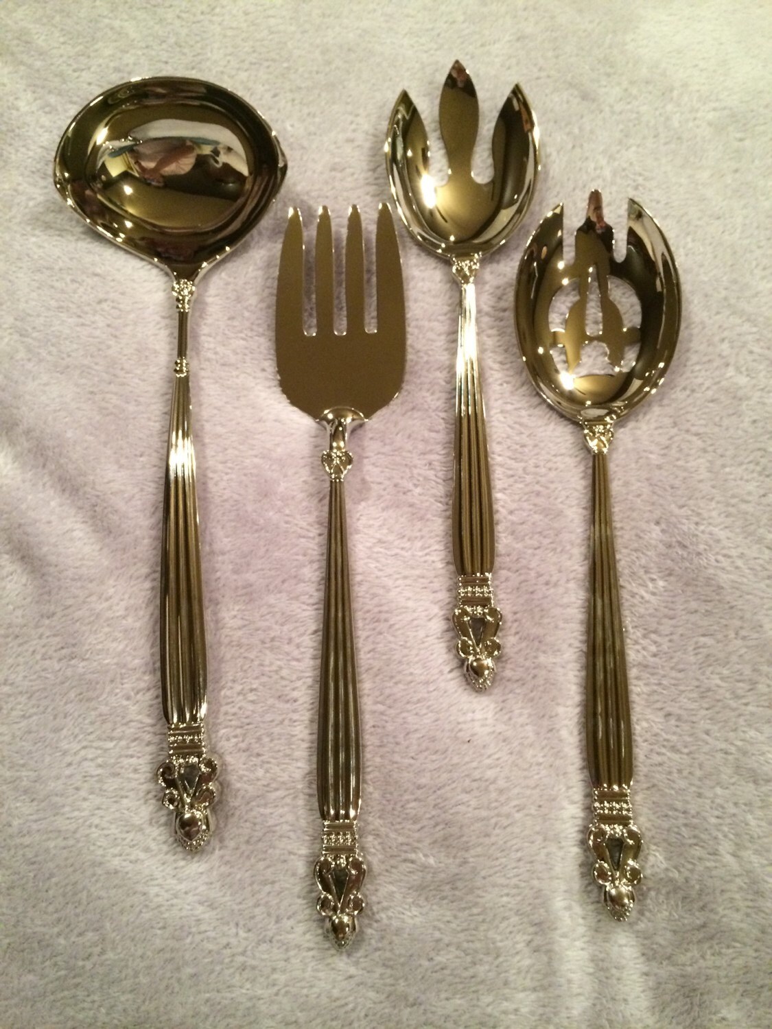 Godinger Silver Art Co. Serving Set Salad Forks Ladle Meat