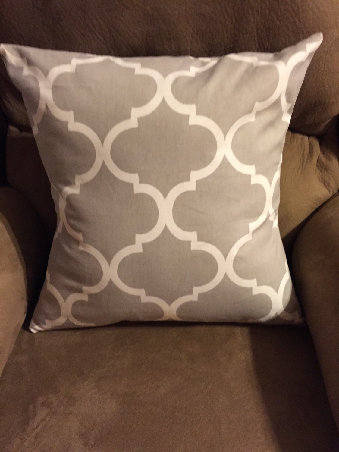 gray quatrefoil pillow sham by sweetstitchnovelties on etsy gray quatrefoil pillow sham by sweetstitchnovelties on etsy