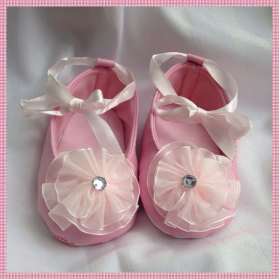 SALE Pink Baby Girls Ballet Slipper Size by YoungSparkleandShine