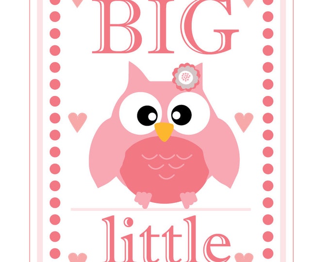 Nursery Poster . Printable Owl nursery poster. Girl nursery art. Pink owl nursery wall art. Dream Big Little One. Instant Download Poster