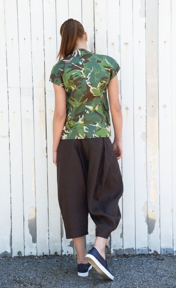 ON SALE Camouflage Womens Vest / Tunic / Camouflage Top with