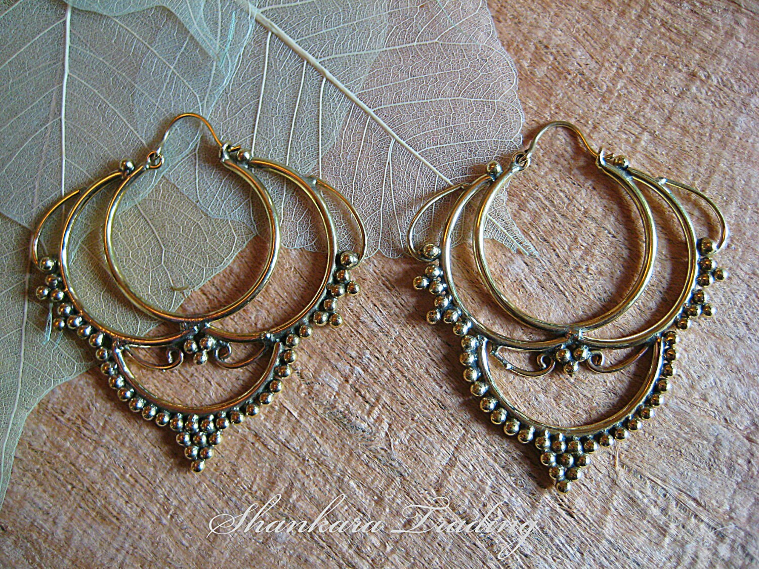 Tribal Brass Earrings Hoop Earrings Tribal Jewellery Indian
