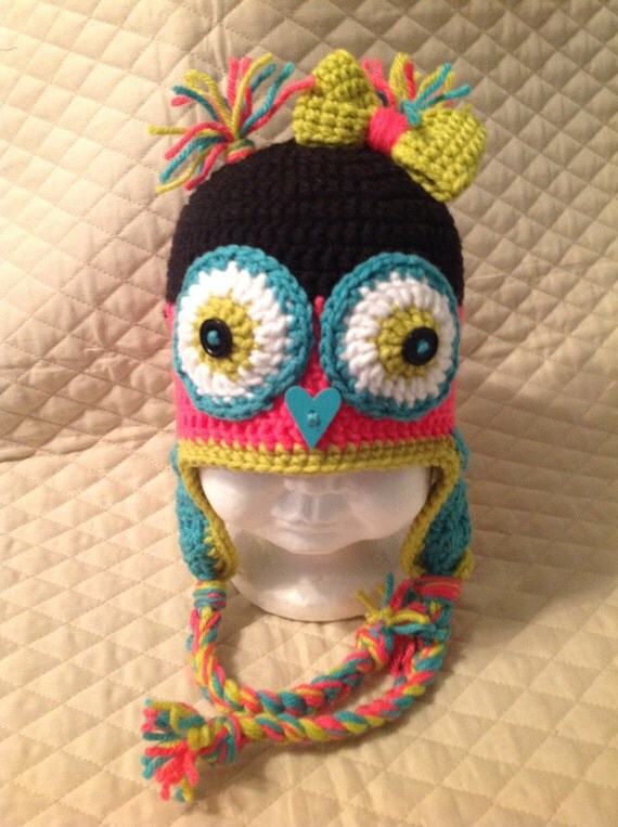 Crochet baby to Toddler colorful owl hat by ComfyNCozyBoutique
