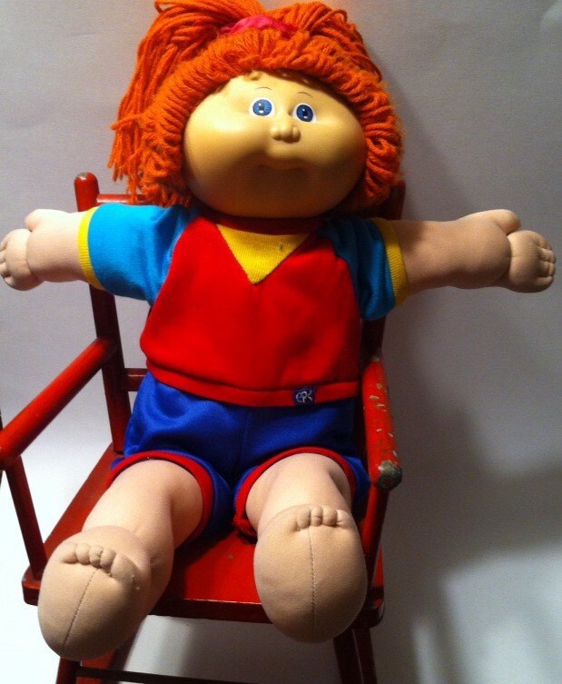 red haired blue eyed cabbage patch doll