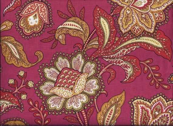 Red Floral Paisley Curtain Valance by CurtainsbyCindy on Etsy