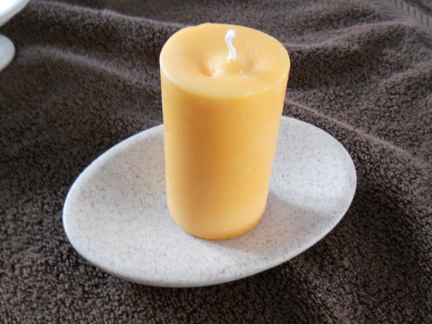 Soy wax candle pillar candle vanilla candle by BeeNiceHoneyWorld
