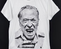 Charles Bukowski Lächeln Henry Charles Bukowski Baumwolle schwarz Unisex T- ...