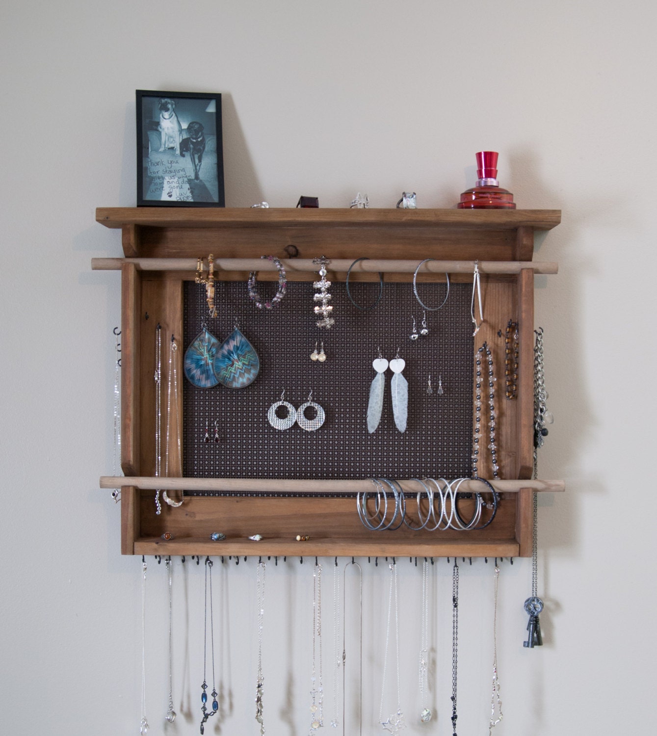 Jewelry Organizer LARGE Wall Mounted Jewelry Holder by MrandMissis