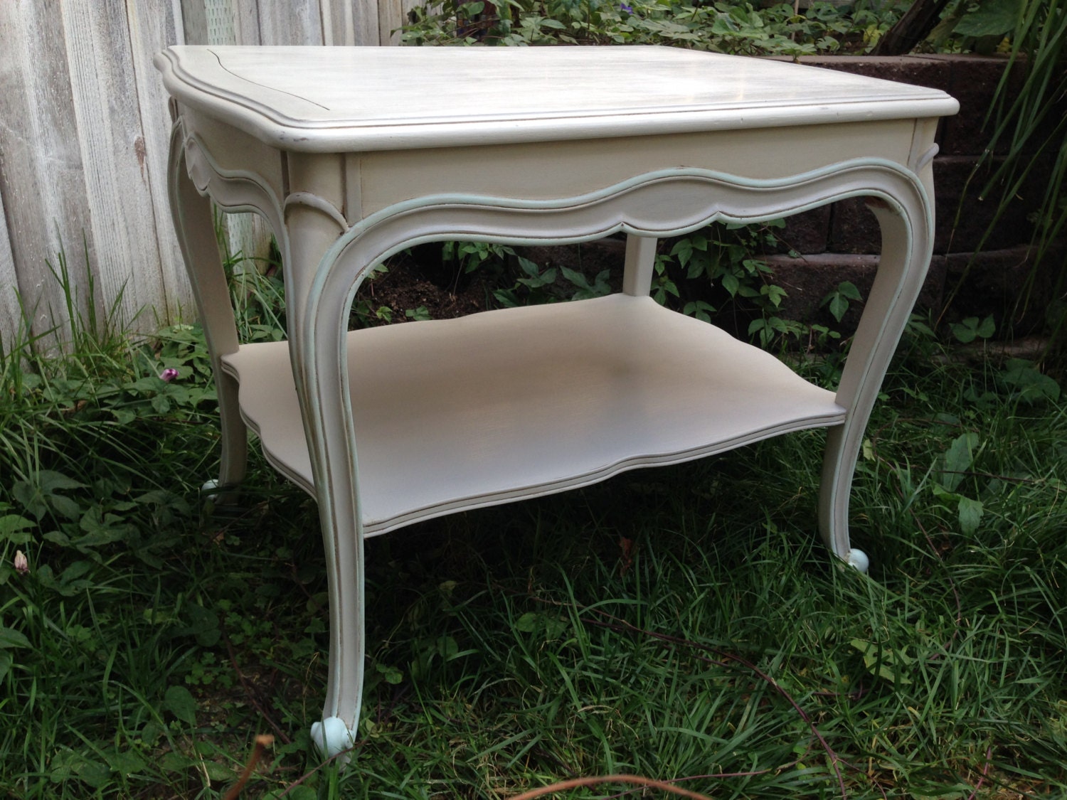 SALE***Vintage French style end table, large end table with storage