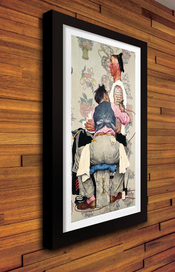 Norman Rockwell Tattoo Artist Replica Print