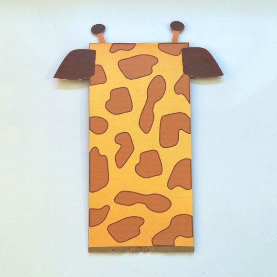 Giraffe Paper Bag Puppet Downloadable PDF Kid's Craft