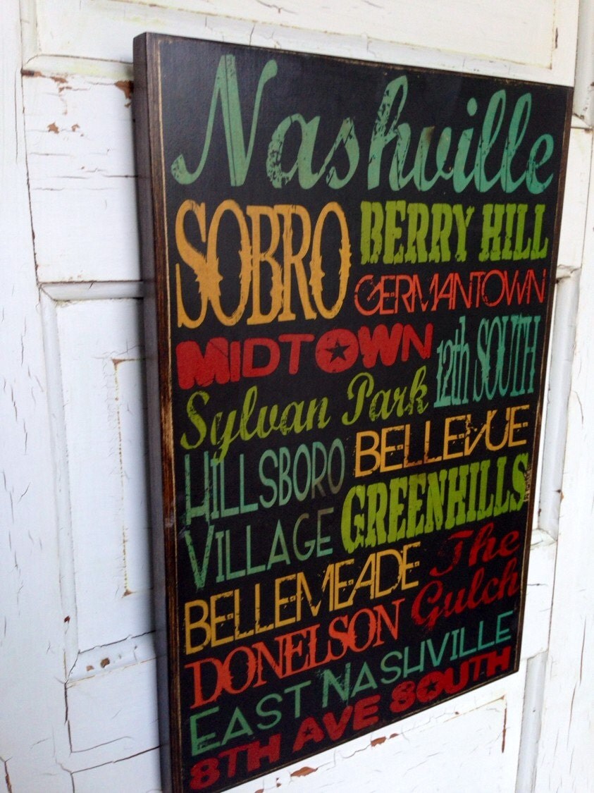 Nashville Sign Decor Nashville Tennessee City Areas Typography Sign On Wood Music City 44 Nashville Sign Decor Nashville Tennessee City Areas Typography Sign On Wood Music City 44