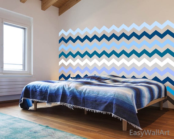 1 Chevron Wall Decal for Living-room, Bedroom, Nursery, Playroom, Kindergarten & Chevrons Wall Pattern Stickers#P67