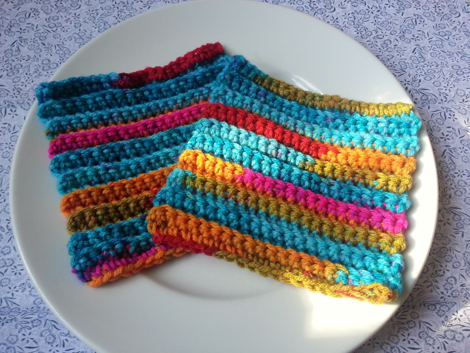 2 Eco Friendly Dish Cloths Kaleidoscope by schmittbyhand on Etsy