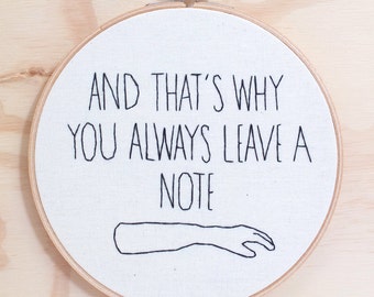 George Bluth life lesson embroidery, hoop art, Arrested Development, television
