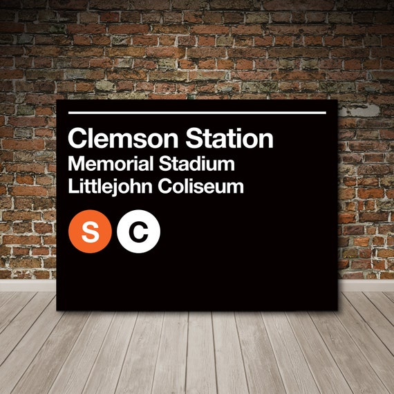 Clemson Sports Venues Subway Sign Gallery Wrapped Canvas