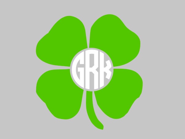 Download Shamrock Monogram Four Leaf Clover Monogram St. Patty's