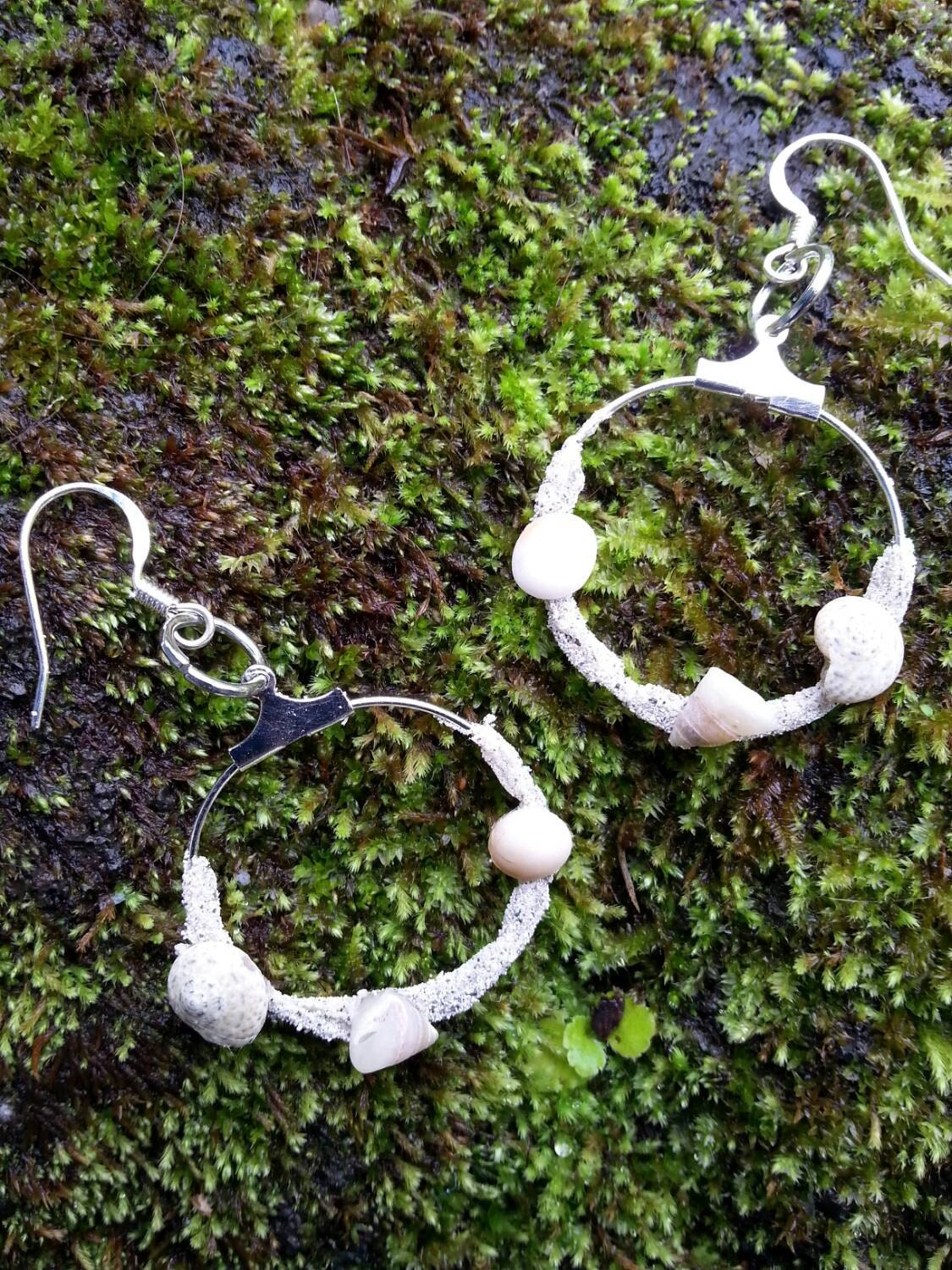 Beach hoop earrings by peaceloveandaloha on Etsy