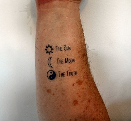 The Sun The Moon The Truth Temporary Tattoo Ying Yang Tattoo