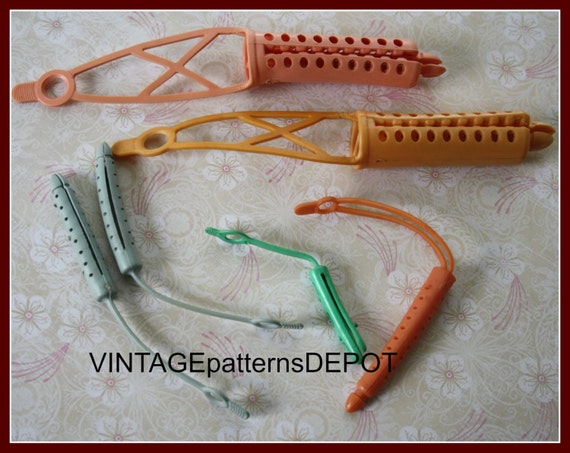 1940s 1950s 60s HAIR rollers vintage hair accessories rubber