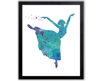 Dancer Art Print, Watercolor Print, Teenage Girl Art - FIG005