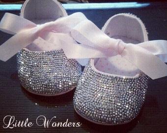 Swarovski Crystal Baby Girl Ballerina Flat Shoes