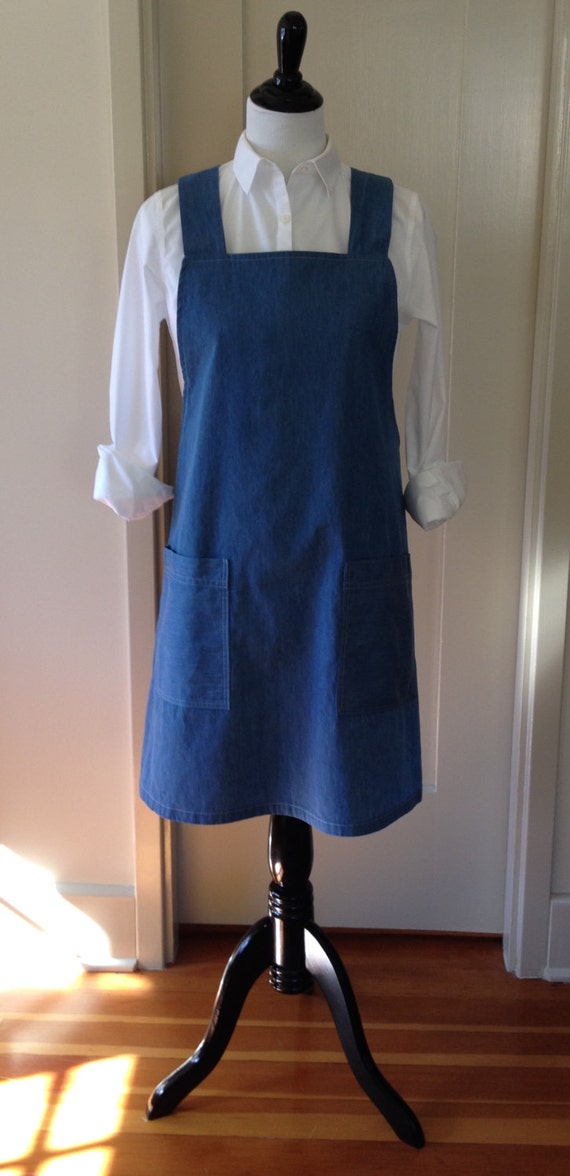 Japanese Style Smock Apron or Pinafore Bib Top