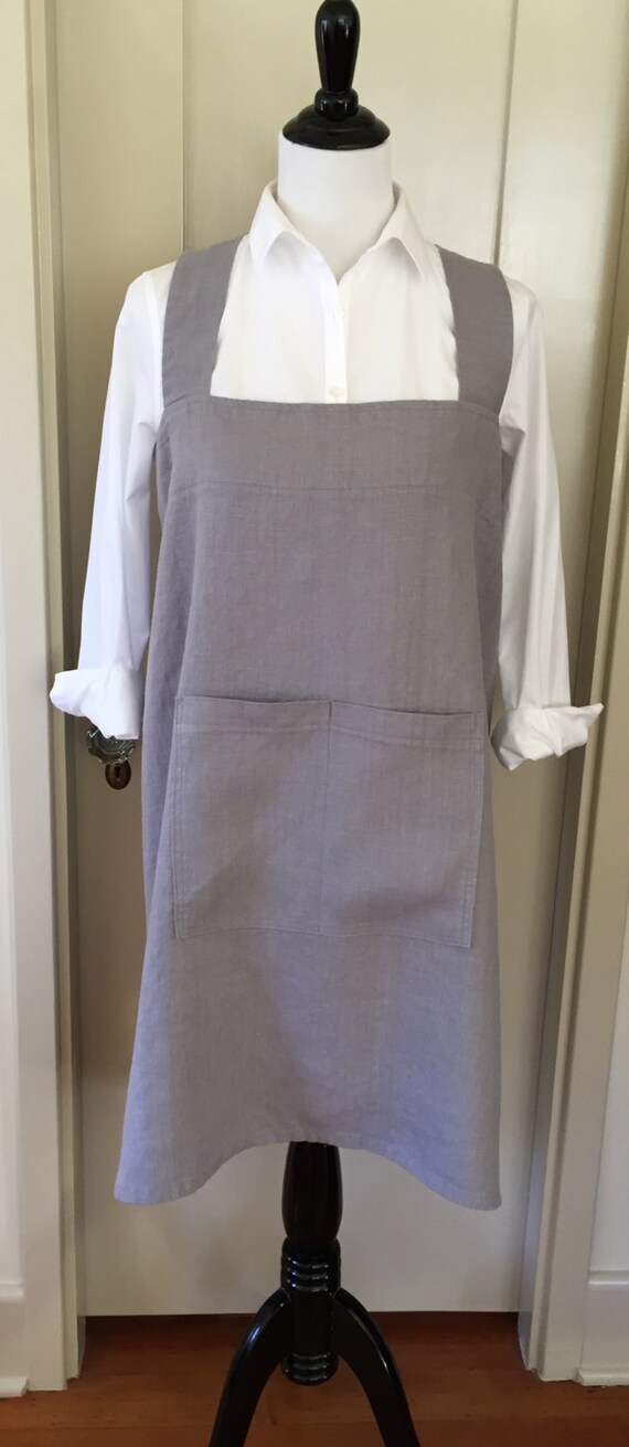 SALE Linen Japanese Style Smock Apron or Pinafore