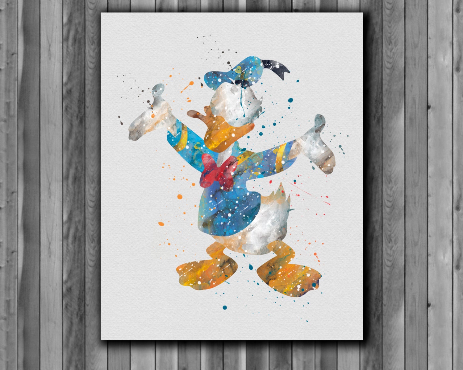 Donald Duck disney print watercolor Art by digitalaquamarine