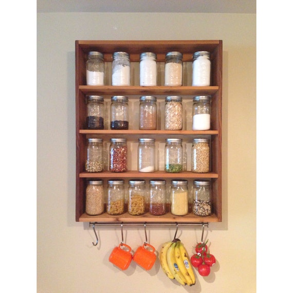 Mason Jar Storage Mason Jar Shelf Bookshelf Storage Mason