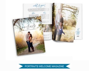 Photography Magazine Template for Photographers - 16 Page Welcome Guide - PSD Files - Digital Price List - Pricing Templates - M001