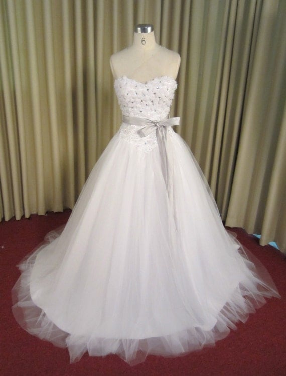 Sweetheart Crystal Beaded Tulle Ball gown by IDoCoutureBridal