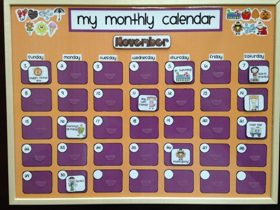 Items similar to Monthly Kids Calendar, Schedule, Activity Chart