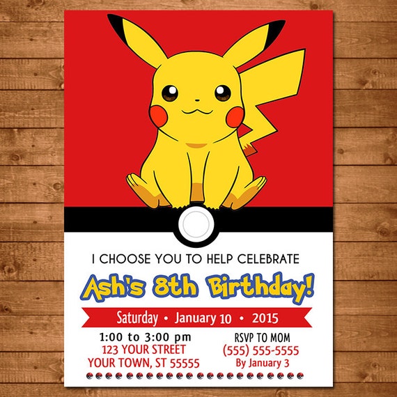 Pokemon Party Invitations 3