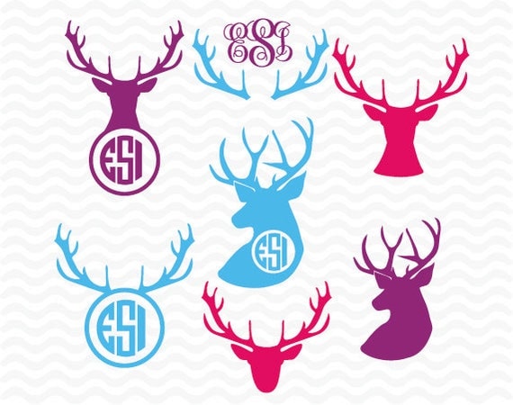 Download Deer head Monogram svg SVG DXF EPS Hunting svg Hunter