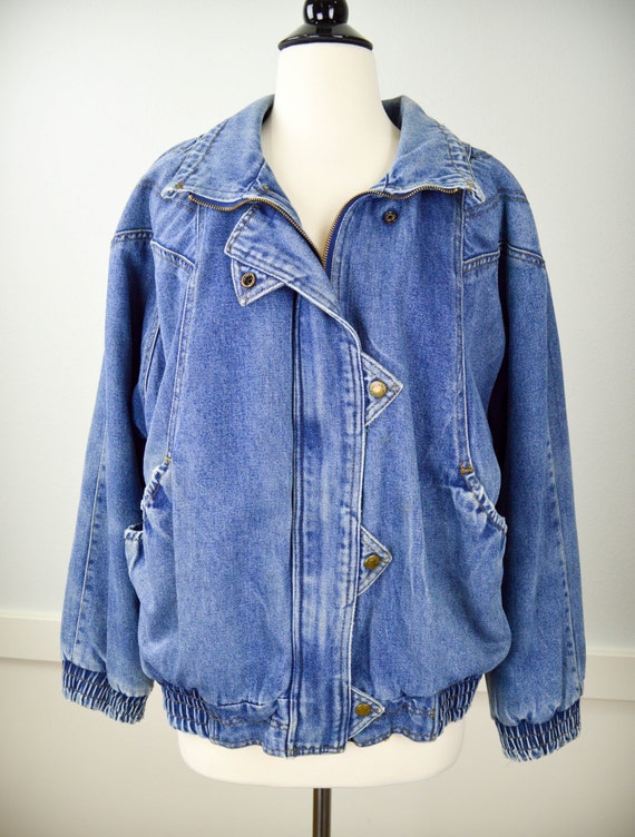 Sale Oversized Denim Jacket 80s Clothing Vintage Clothing