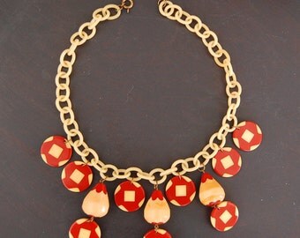 SALE! New Price! Vintage Art Deco Bakelite/Celluloid Necklace