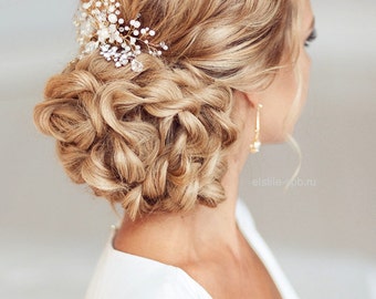 Wedding Hair Clip Bridal Headdress Bridal Hair Comb Bridal Hair Piece Rhinestone Bridal Hair Decorative Clip Bridal Headpiece Pearly Piece
