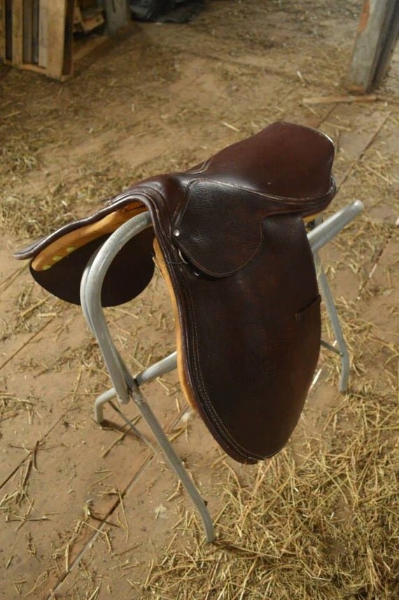Items similar to brown leather hunt seat saddle on Etsy