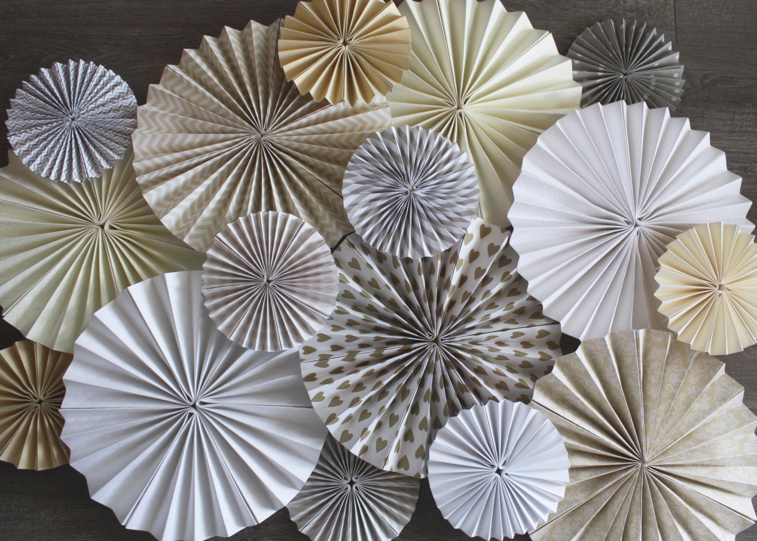 Wedding Paper Fan Backdrop Set of 15 Fans. Bridal and Baby