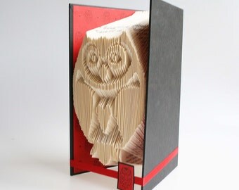 Book Folding Pattern - Owl Includes free printable downloads (pdf) to personalise your book art and full step by step tutorial.