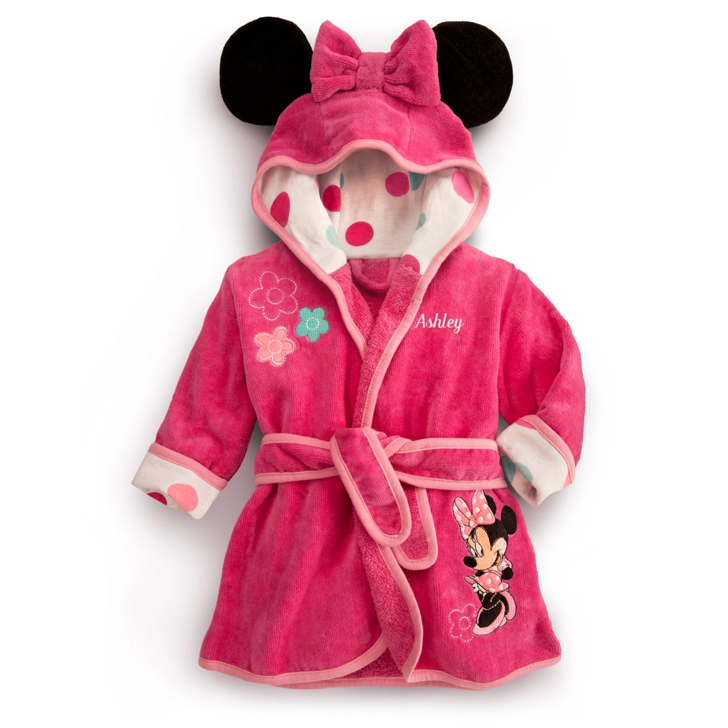 Kids Personalized Minnie Mouse Hooded Bathrobe