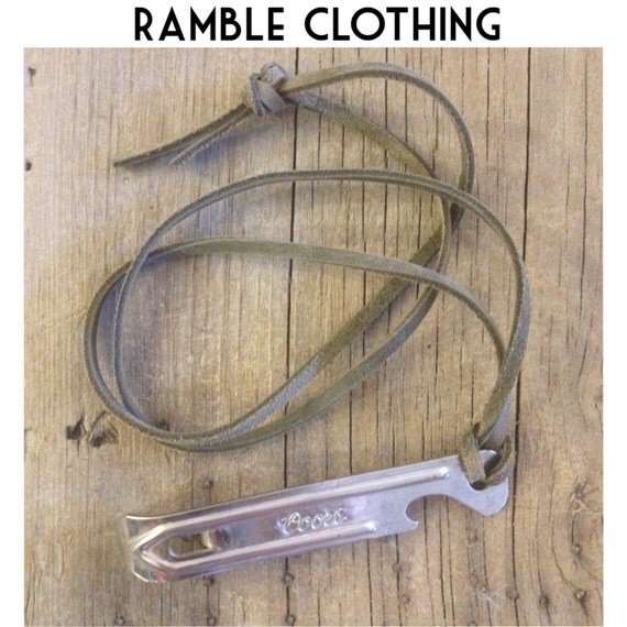 Vintage Coor's Beer Bottle Opener with Leather Lanyard