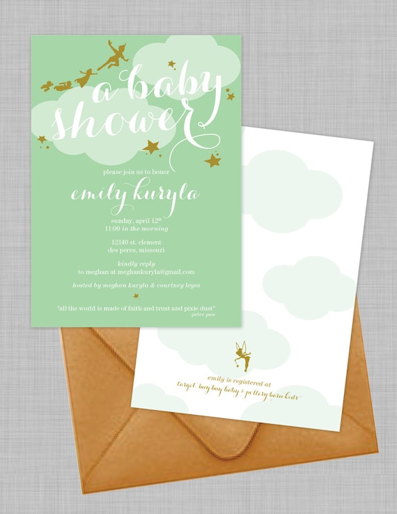 Peter Pan Baby Shower Invitations 2