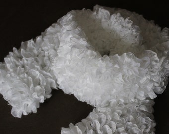 Shabby Chic White Scarf, Foulard Blanc, Bufanda Blanca