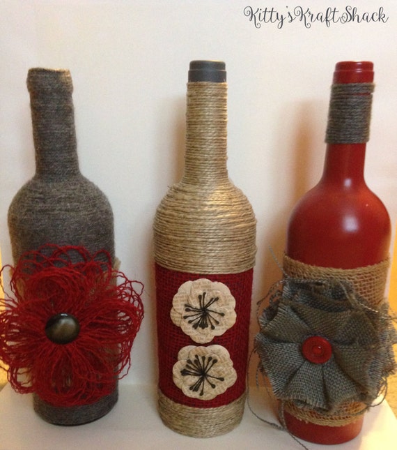 Items similar to Decorative Wine Bottles on Etsy