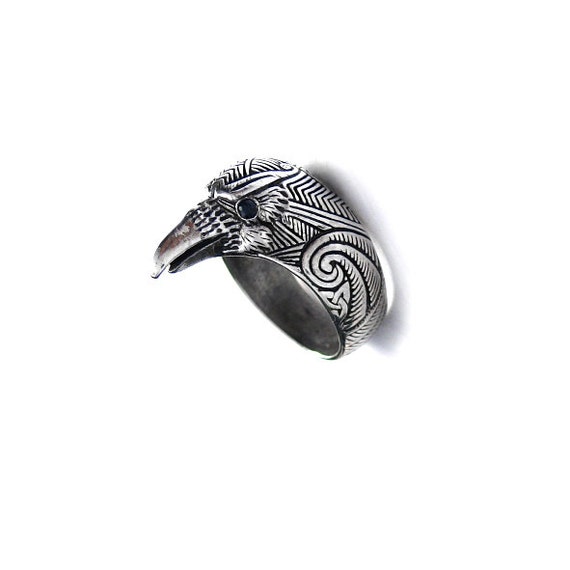 Ravens ring. Raven head ring. Viking Raven Head Ring by RuyaN
