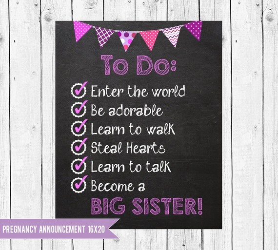 Download Pregnancy Announcement Big Sister to do list // Big Sister