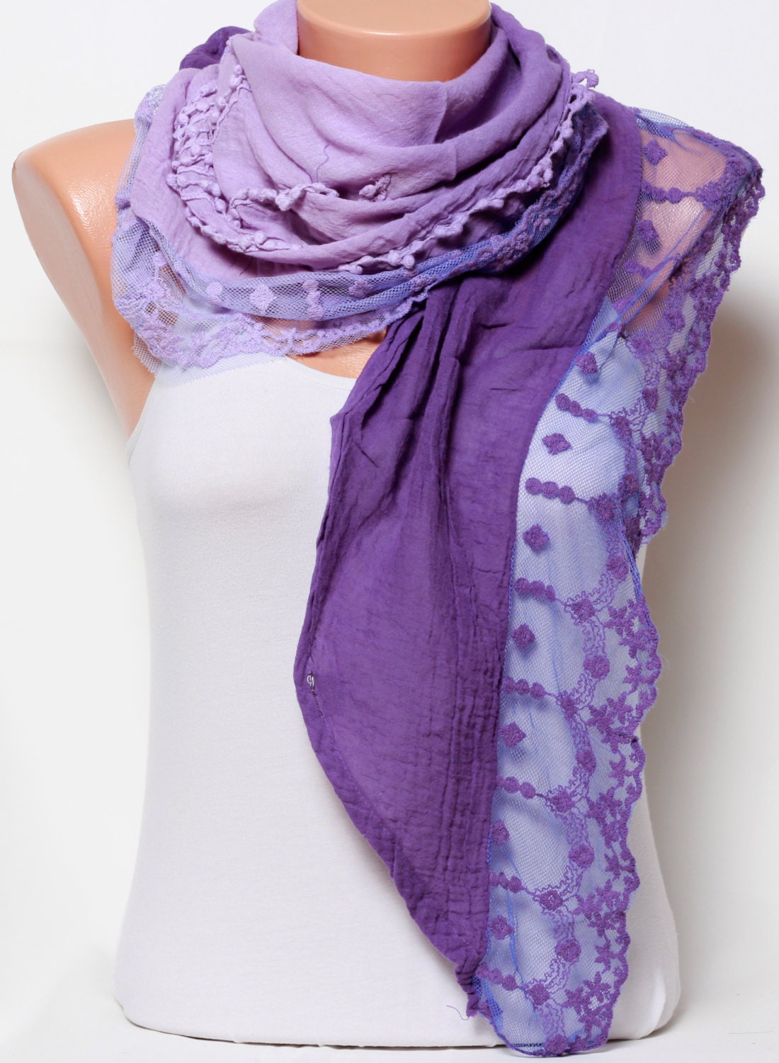 Lace Scarf Purple Scarf Womens Fashion Scarves By Scarffashionista